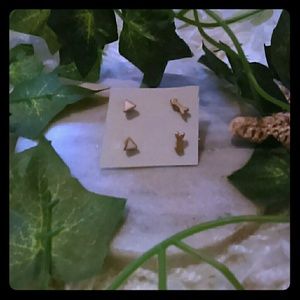 2pack pink and gold minimalist stud earrings